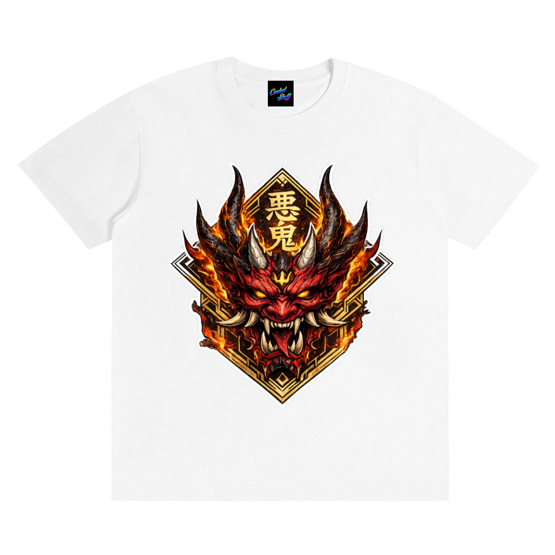 coolest,stuff,Japanese,oni,shirt,tee,tshirt,mask,demon,streetwear,anime,graphic,samurai,hannya,yokai,mythology,clothing,fire,design,art,apparel,tattoo,style,fashion,manga,otaku,aesthetic,warrior,gothic,gamer,gift