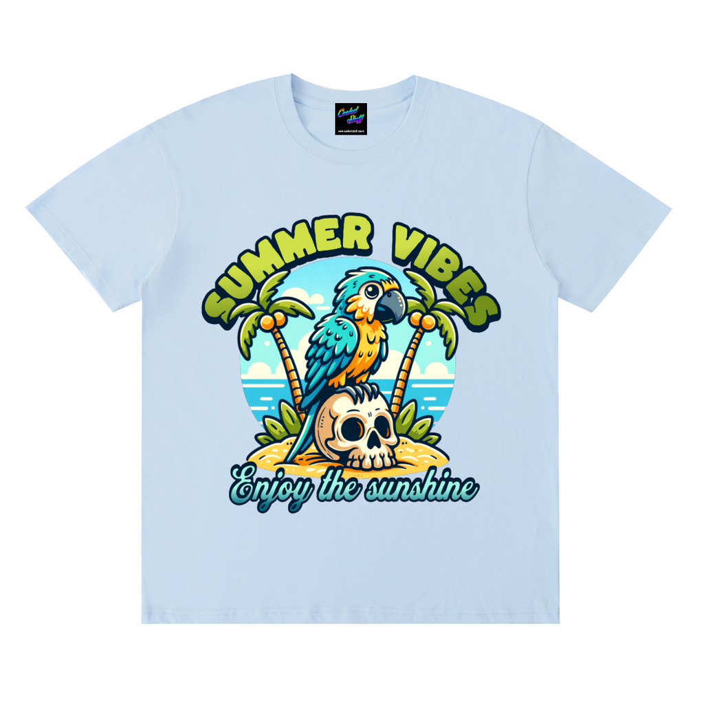 summer,vibes,shirt,tropical,parrot,tee,skull,graphic,beach,vacation,gift,tshirt,island,holiday,plam,tree,edgy,sunshine,pacific