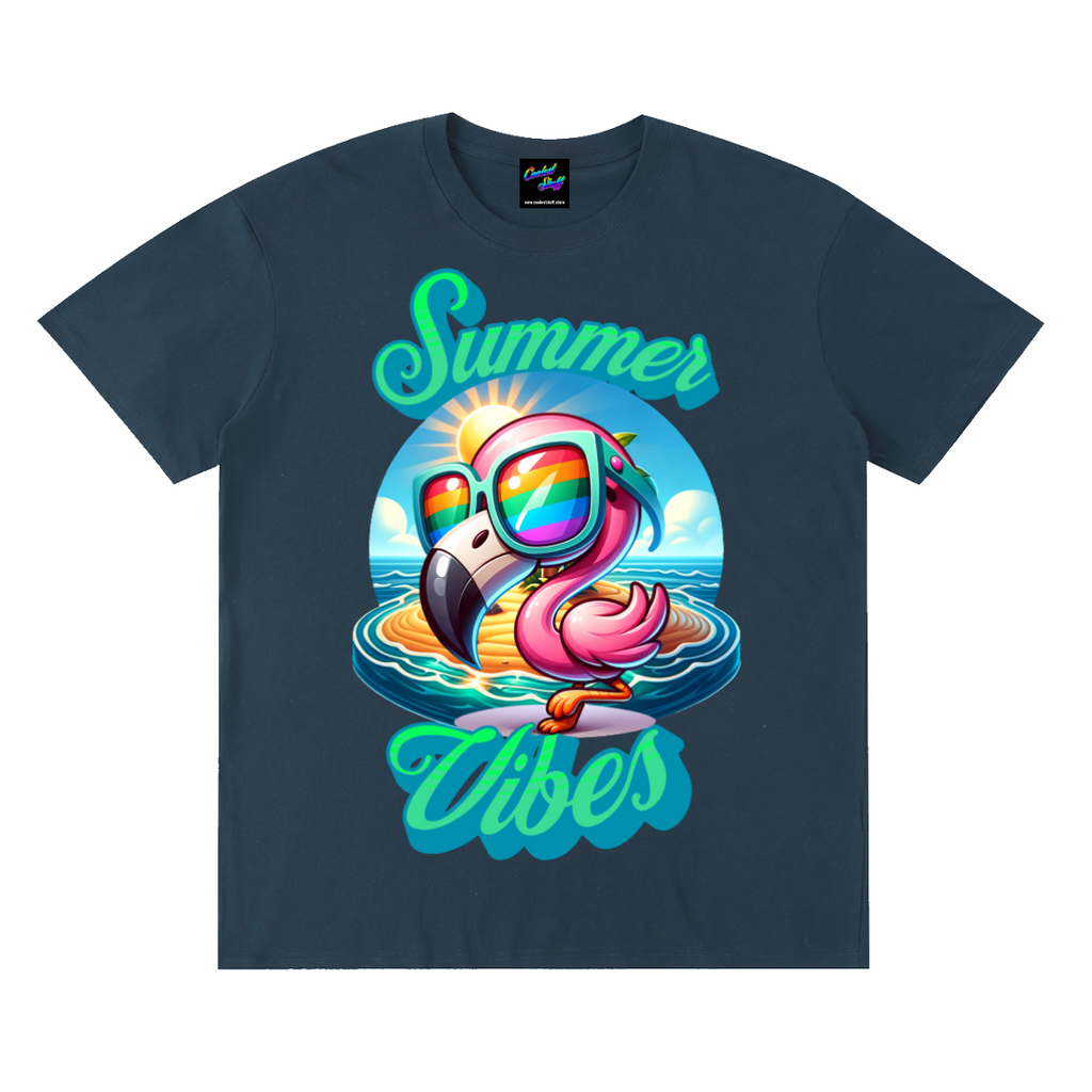 summer,vibes,coolest,stuff,tshit,shirt,tee,flamingo,tropical,beach,holiday,vacation,rainbow,sunglasses,cute,pink,island,life,sunshine,ocean,lover,gift,cruise,party,funny,graphic,colourful,aesthetic,coastal,paradise,apparel