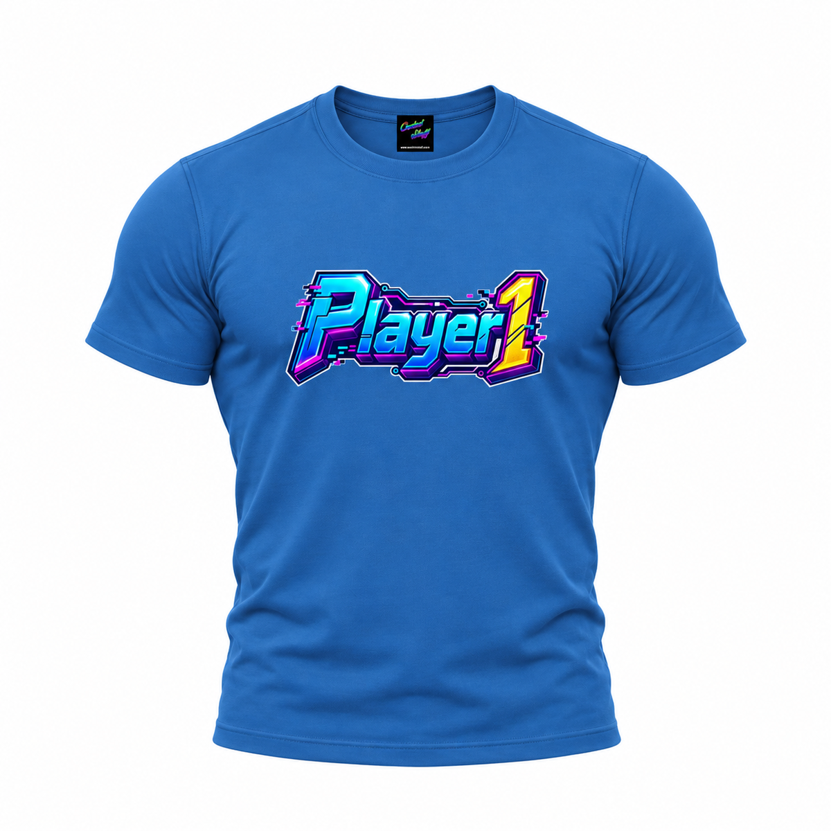 coolest,stuff,tshirt,shirt,tee,unisex,fashion,gift,bold,graphic,apparel,streetwear,casual,player,one,gamer,gaming,arcade,retro,neon,cyberpunk,digital,glitch,pixels,circuitry,technology,futuristic,typography,lettering,dimensional,beveled,outlined,gradient,cyan,magenta,yellow,geek,nostalgia,esports,console,blue