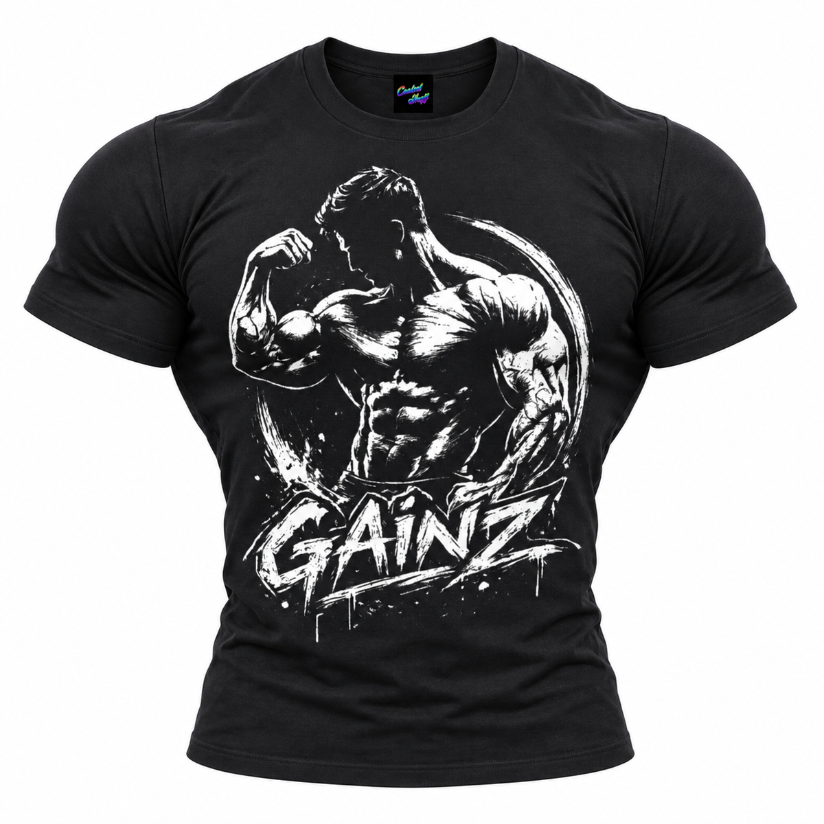 coolest,stuff,tshirt,shirt,tee,unisex,fashion,gift,graphic,apparel,streetwear,casual,clothing,outfit,trendy,gainz,gym,fitness,bodybuilding,muscle,strength,weightlifting,training,workout,flex,biceps,abs,physique,power,discipline,determination,motivation,dedication,progress,athlete,masculine,monochrome,grunge,graffiti,brushstroke,distressed,typography,activewear,black