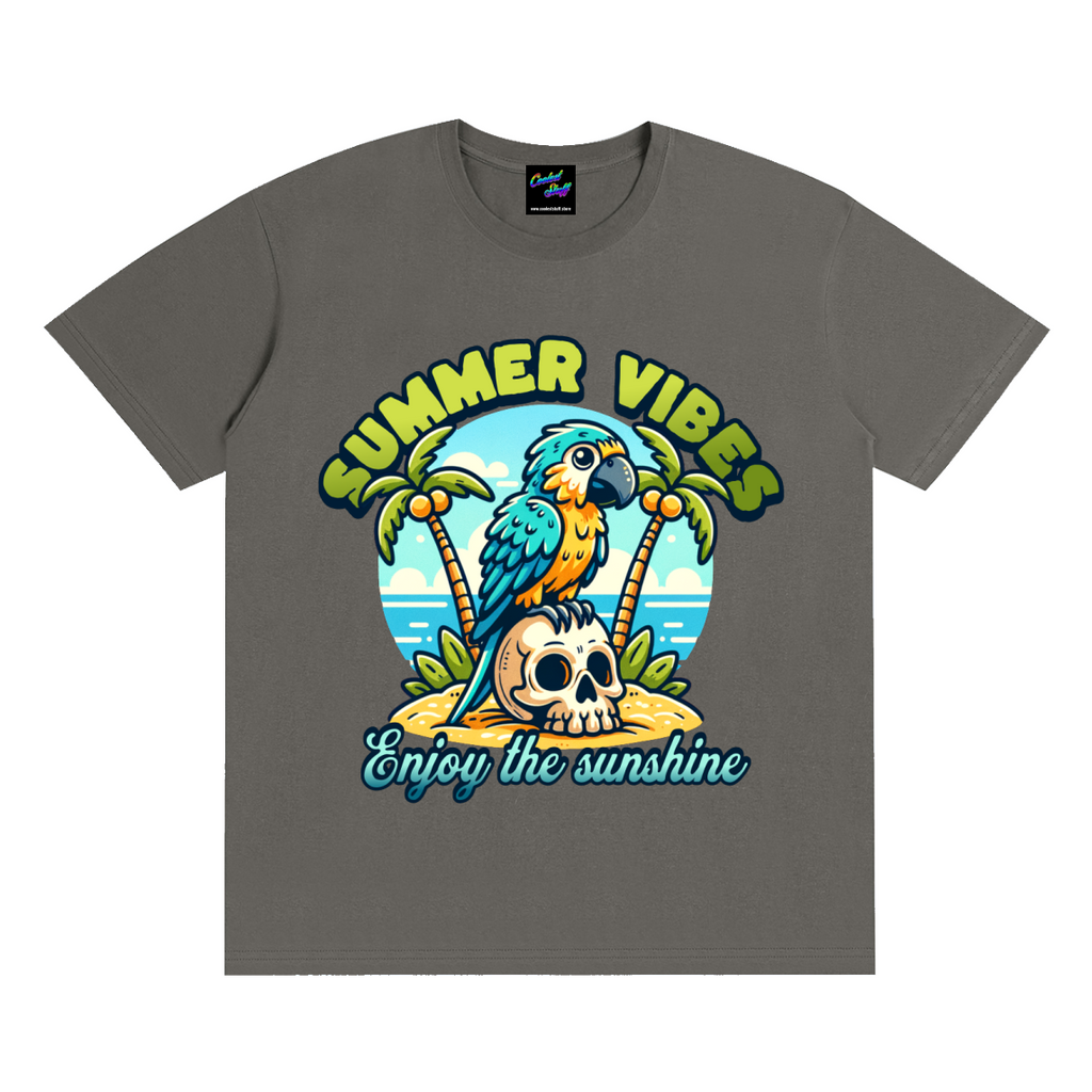 summer,vibes,shirt,tropical,parrot,tee,skull,graphic,beach,vacation,gift,tshirt,island,holiday,plam,tree,edgy,sunshine,pacific