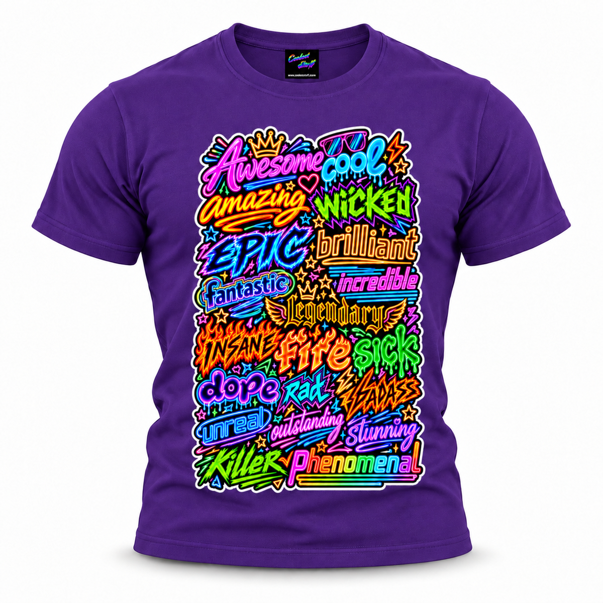coolest,stuff,tshirt,shirt,tee,unisex,fashion,gift,bold,graphic,apparel,streetwear,casual,awesome,cool,amazing,wicked,epic,brilliant,fantastic,incredible,legendary,insane,fire,sick,dope,rad,badass,unreal,outstanding,stunning,killer,phenomenal,neon,graffiti,typography,collage,rainbow,glowing,lettering,slang,stars,crowns,flames,lightning,sunglasses,purple