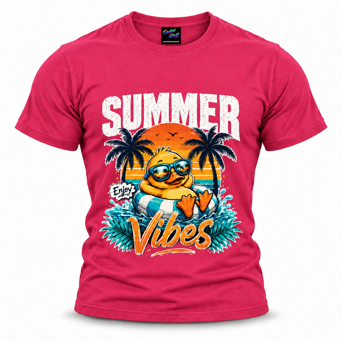 coolest,stuff,tshirt,shirt,tee,unisex,fashion,gift,bold,graphic,apparel,streetwear,casual,clothing,outfit,trendy,summer,vibes,palm,tropical,beach,ocean,sunset,vacation,paradise,island,coastal,holiday,retro,duck,duckling,enjoy,sunglasses,float,inflatable,swimming,pool,nostalgia,gradient,typography,script,stripes,horizon,relaxation,rosepink