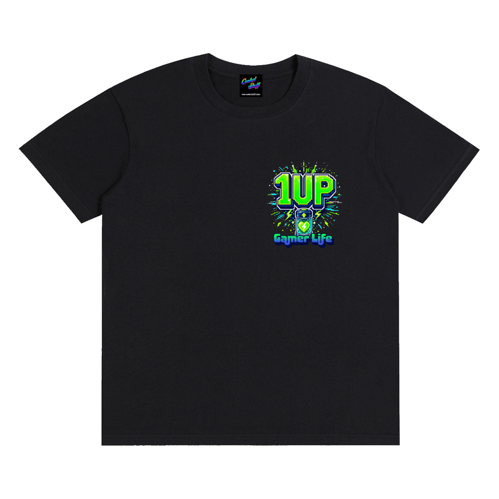 1up,gamer,shirt,tshirt,tee,outfit,casual,game,retro,arcade,pixel,art,video,gift,geek,graphic,conbention,streamer,esports,classic,cool,stuff,coolest
