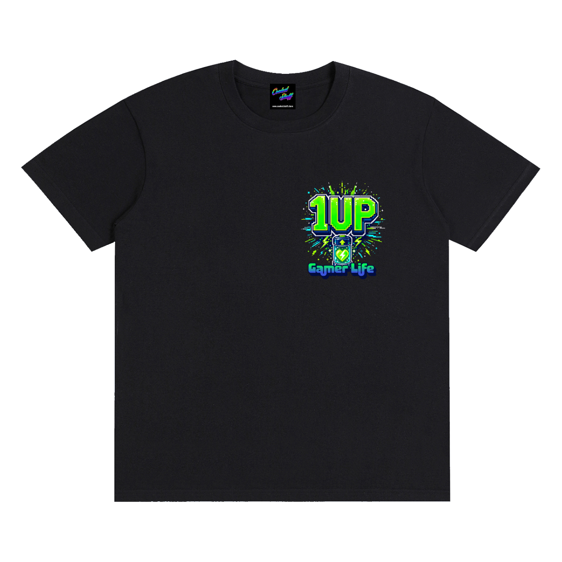 1up,gamer,shirt,tshirt,tee,outfit,casual,game,retro,arcade,pixel,art,video,gift,geek,graphic,conbention,streamer,esports,classic,cool,stuff,coolest