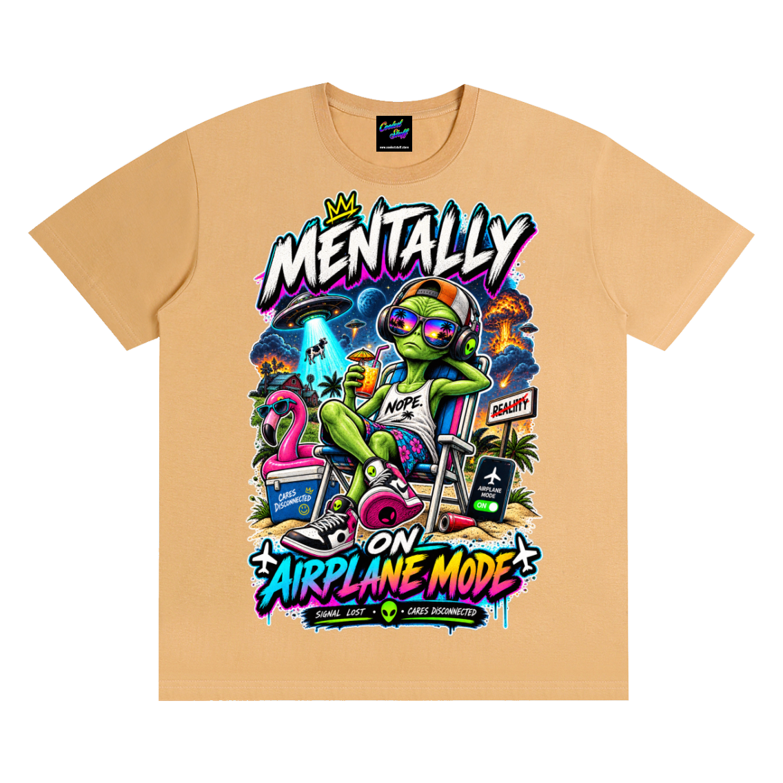 shirt,tshirt,tee,cool,cooleststuff,ufo,alien,mentally,airplane,mode,vibe,funny,graphic,design,trendy,fashion,vacation,extraterrestrial,sarcastic,gift,social,battery,reality,escape,retro,streetwear,neon,travel,gamer,summer,colourful