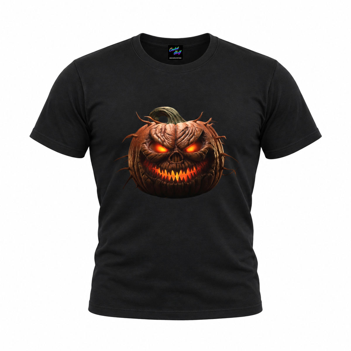Evil Jack-O’-Lantern T-Shirt – Scary Glowing Pumpkin Halloween Graphic Tee