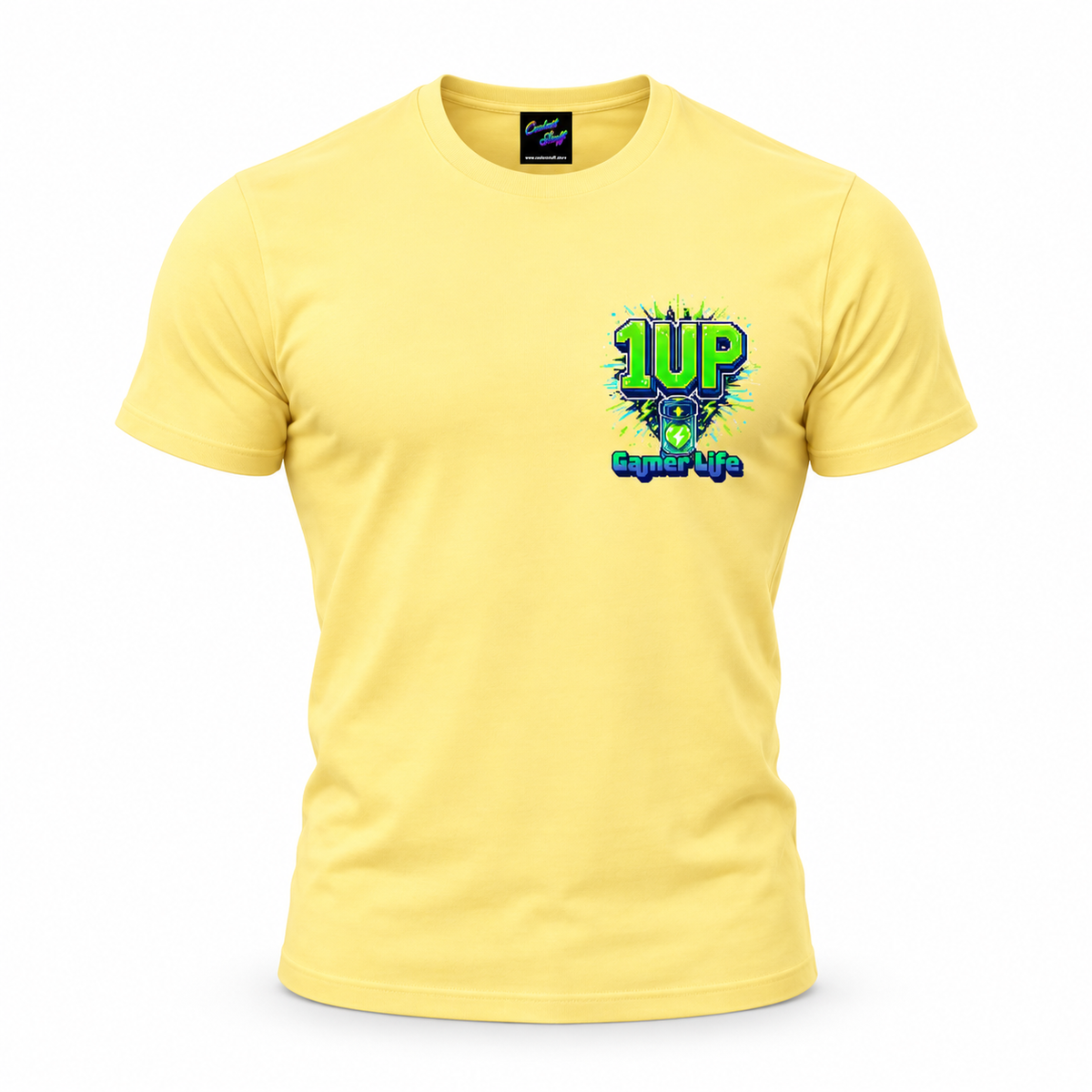 1UP Gamer Life T-Shirt – Retro Arcade Gaming Graphic Tee, Pixel Video Game Gift for Gamers