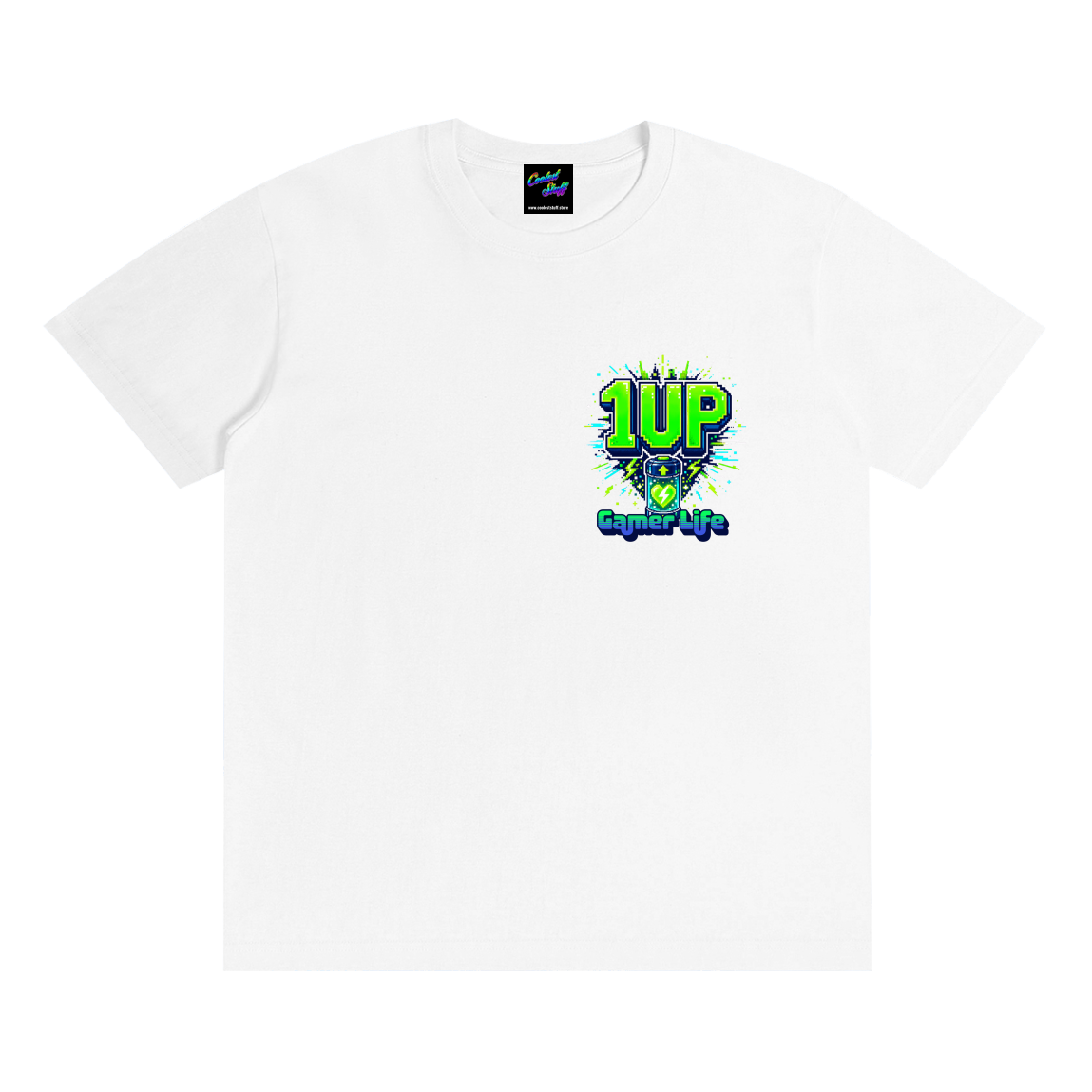 1up,gamer,shirt,tshirt,tee,outfit,casual,game,retro,arcade,pixel,art,video,gift,geek,graphic,conbention,streamer,esports,classic,cool,stuff,coolest