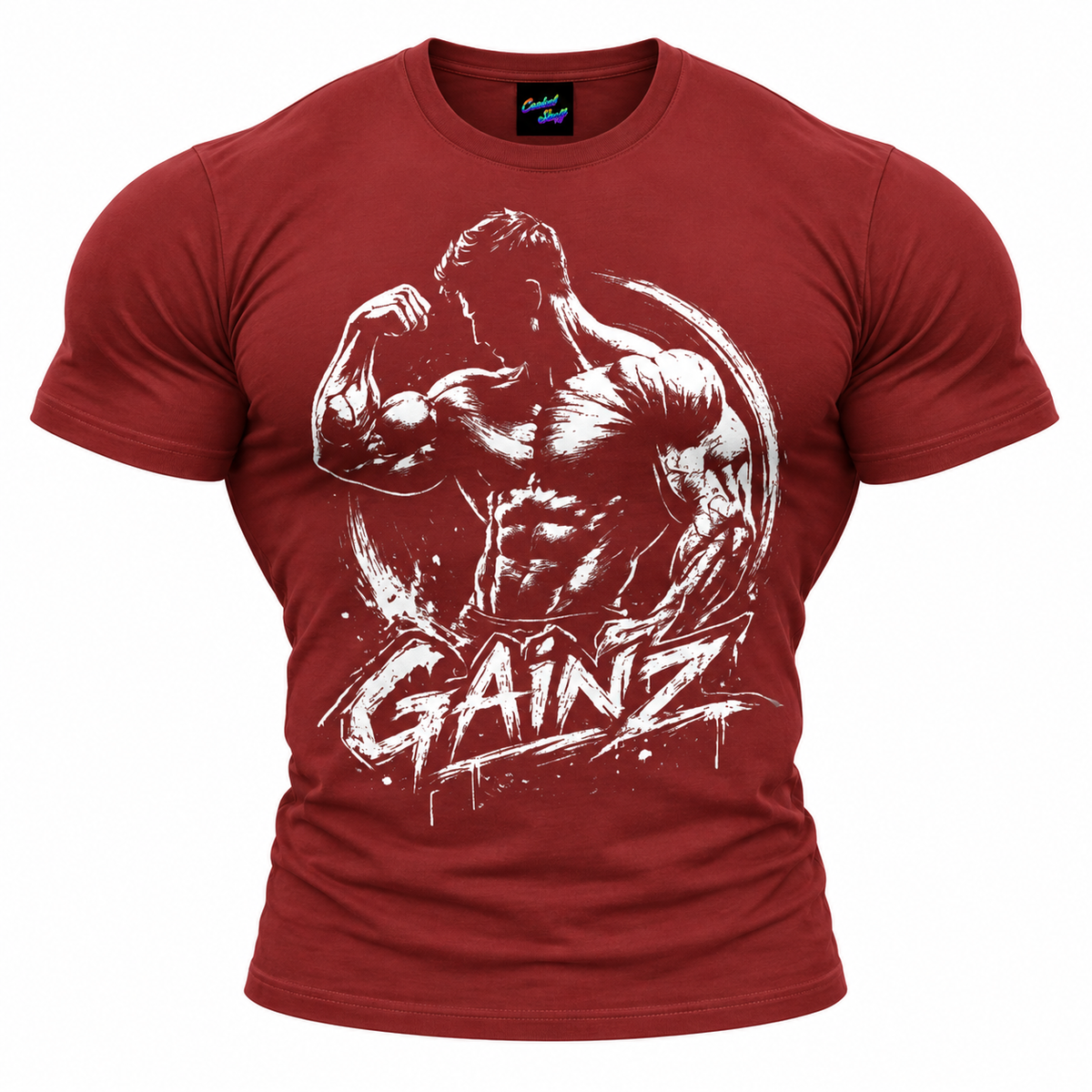 coolest,stuff,tshirt,shirt,tee,unisex,fashion,gift,graphic,apparel,streetwear,casual,clothing,outfit,trendy,gainz,gym,fitness,bodybuilding,muscle,strength,weightlifting,training,workout,flex,biceps,abs,physique,power,discipline,determination,motivation,dedication,progress,athlete,masculine,monochrome,grunge,graffiti,brushstroke,distressed,typography,activewear,red
