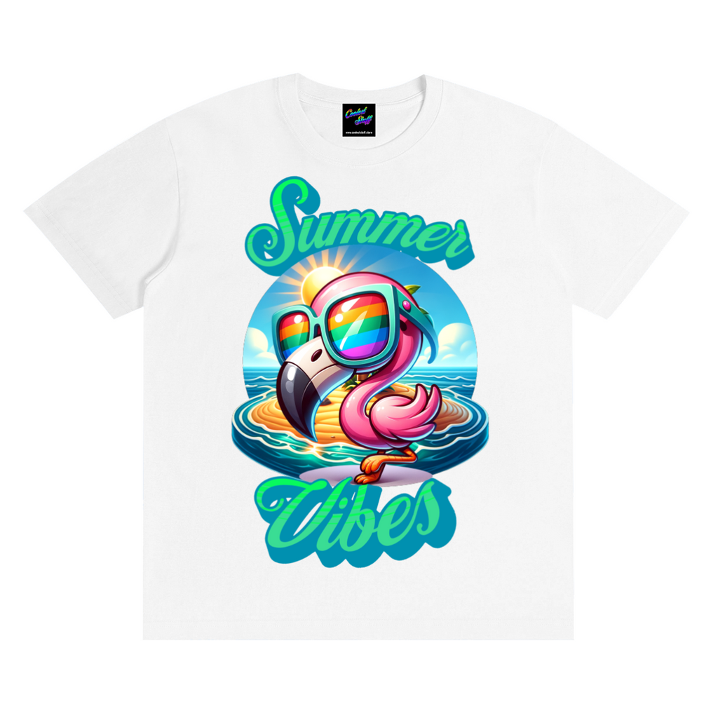 summer,vibes,coolest,stuff,tshit,shirt,tee,flamingo,tropical,beach,holiday,vacation,rainbow,sunglasses,cute,pink,island,life,sunshine,ocean,lover,gift,cruise,party,funny,graphic,colourful,aesthetic,coastal,paradise,apparel
