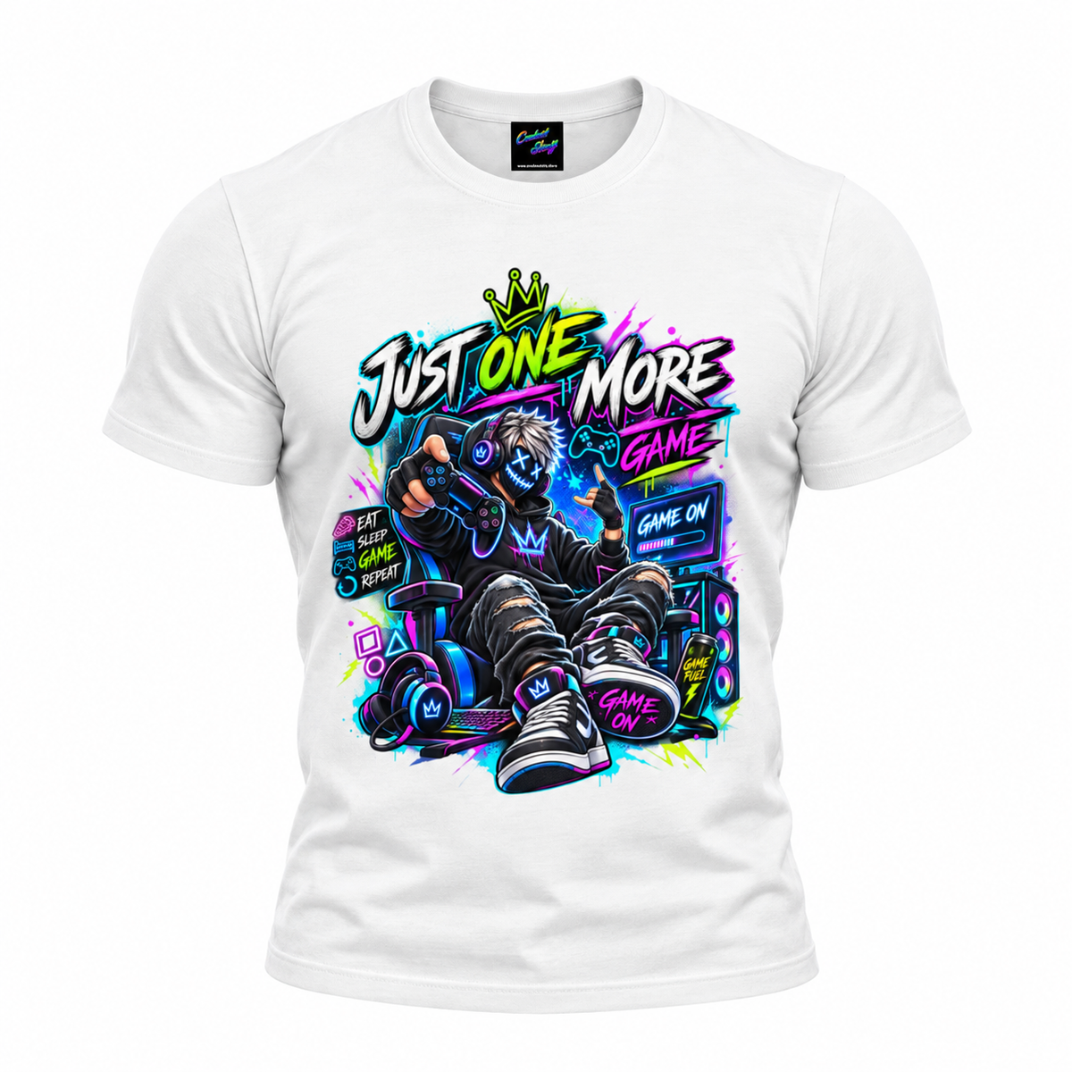 coolest,stuff,tshirt,shirt,tee,unisex,fashion,gift,graphic,apparel,streetwear,casual,clothing,outfit,trendy,gamer,gaming,repeat,controller,headphones,keyboard,computer,monitor,mask,hoodie,sneakers,crown,neon,graffiti,cyberpunk,esports,rgb,joystick,energy,lightning,cyan,magenta,typography,slogan,cartoon,illustration,geek,splatter,white