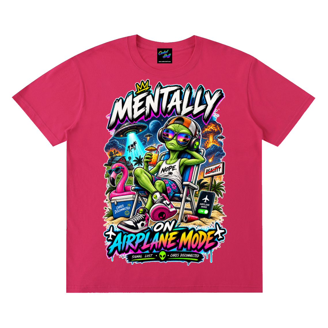 shirt,tshirt,tee,cool,cooleststuff,ufo,alien,mentally,airplane,mode,vibe,funny,graphic,design,trendy,fashion,vacation,extraterrestrial,sarcastic,gift,social,battery,reality,escape,retro,streetwear,neon,travel,gamer,summer,colourful