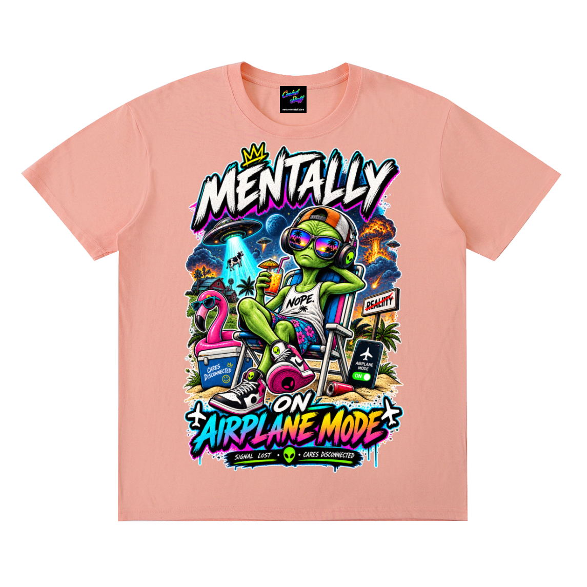 shirt,tshirt,tee,cool,cooleststuff,ufo,alien,mentally,airplane,mode,vibe,funny,graphic,design,trendy,fashion,vacation,extraterrestrial,sarcastic,gift,social,battery,reality,escape,retro,streetwear,neon,travel,gamer,summer,colourful