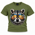 coolest,stuff,tshirt,shirt,tee,unisex,fashion,gift,graphic,apparel,streetwear,casual,clothing,outfit,trendy,raccoon,sunglasses,aviator,mirrored,reflection,beach,sunset,tropical,palms,ocean,summer,vacation,paradise,island,coastal,relaxation,cocktails,pineapple,bikini,sunbathing,women,sand,animal,wildlife,portrait,realistic,detailed,cool,playful,green