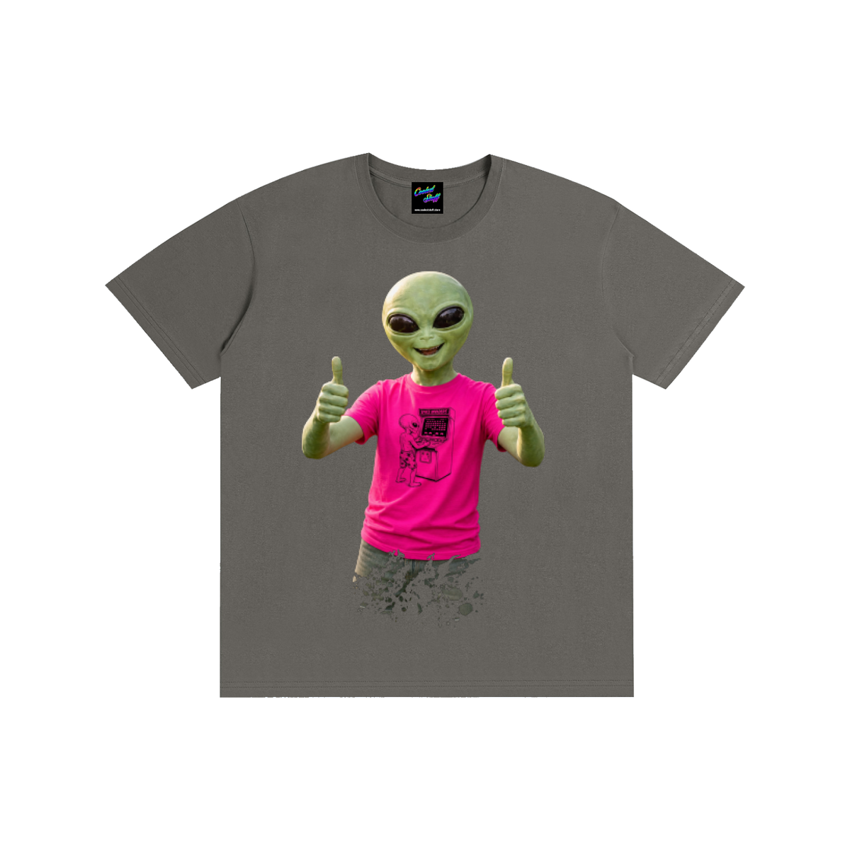 alien,tshirt,funny,shirt,UFO,extraterrestrial,tee,scifi,gamer,thumbsup,space,gift,paranormal,clothing,neon,unique,geek,fashion,nerdy,cool,streetwear,cooles,stuff,game,invader