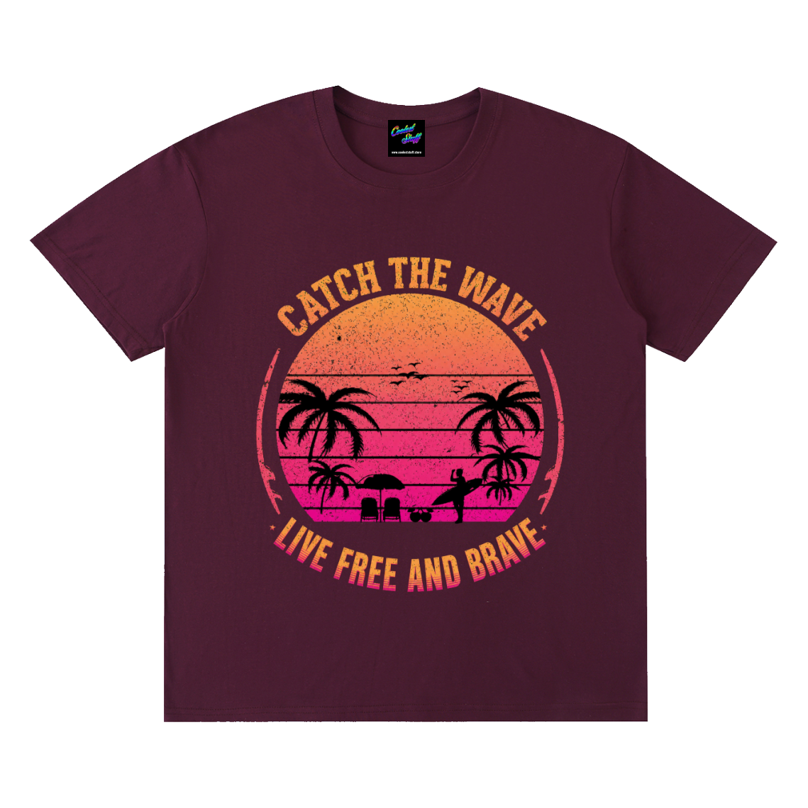 catch,wave,shirt,tshirt,surfing,tee,beach,sunset,surfer,gift,tropical,summer,graphic,surf,lifestyle,lover,plam,tree,ocean,vintage,adventure,free,spirit,holiday,coastal,vacation,coolest,stuff