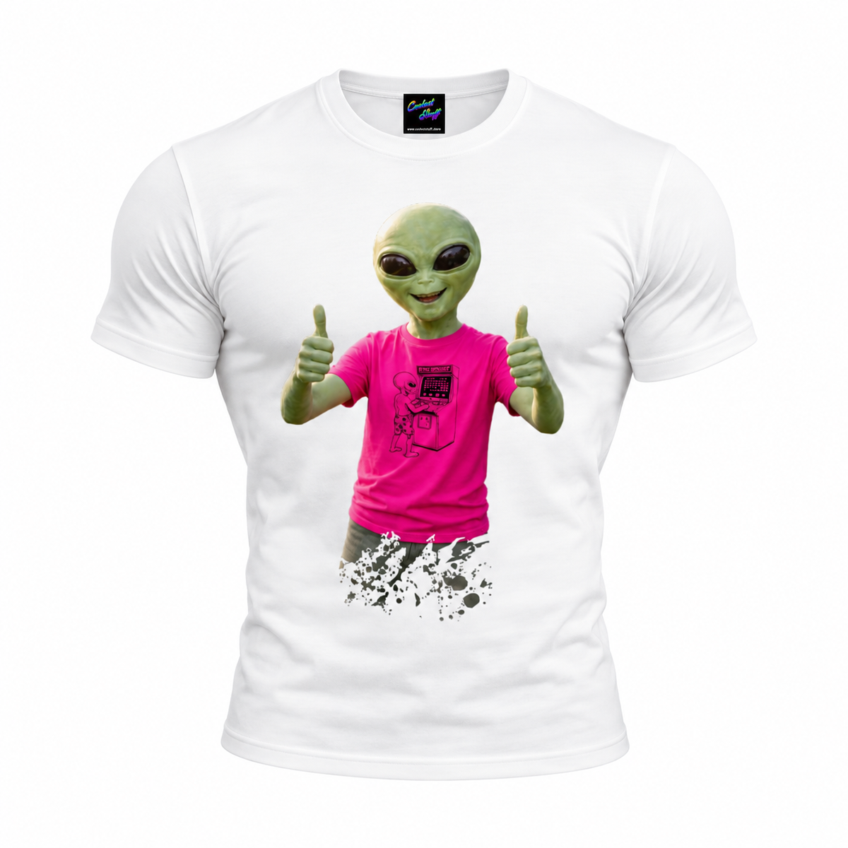 Alien Thumbs Up T-Shirt – Funny UFO & Gamer Graphic Tee