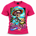 coolest,stuff,tshirt,shirt,tee,unisex,fashion,gift,bold,graphic,apparel,streetwear,casual,clothing,trendy,skeleton,skull,summer,beach,tropical,vacation,sun,sunglasses,coconut,drink,straw,hat,hawaiian,hibiscus,floral,palms,ocean,sand,island,paradise,relaxation,retro,vintage,colorful,turquoise,humor,holiday,coastal,cartoon,illustration,typography,rosepink