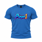 coolest,stuff,tshirt,shirt,tee,unisex,fashion,gift,bold,graphic,apparel,streetwear,casual,player,one,gamer,gaming,arcade,retro,neon,cyberpunk,digital,glitch,pixels,circuitry,technology,futuristic,typography,lettering,dimensional,beveled,outlined,gradient,cyan,magenta,yellow,geek,nostalgia,esports,console,blue