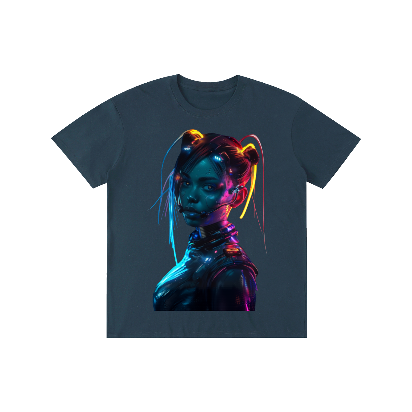 cyberpunk,cyber,girl,futuristic,scifi,neon,synthwave,retrowave,vaporwave,ai,art,android,female,robot,fashion,digital,streetwear,urban,aesthetic,edgy,modern,graphic,tshirt,tee,shirt,design,trendy,apparel,gamer,gaming,gift,anime,futiristic,dystopian,lights,techwear,blue,purple,colorful,holographic,vibrant,artwork,illustation,high,detail,present,clothing