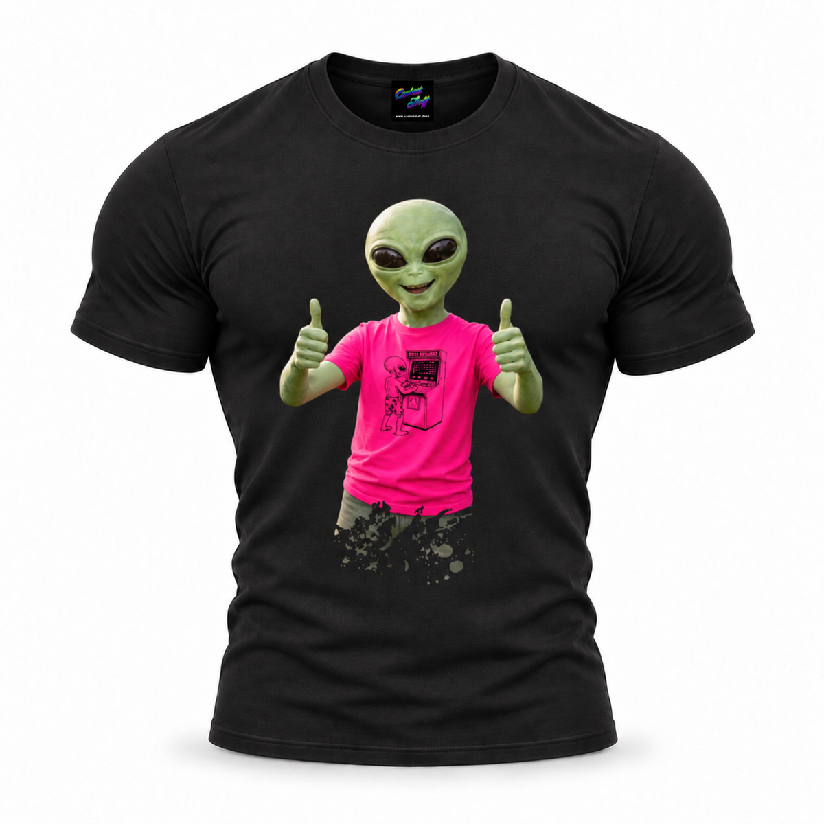 Alien Thumbs Up T-Shirt – Funny UFO & Gamer Graphic Tee