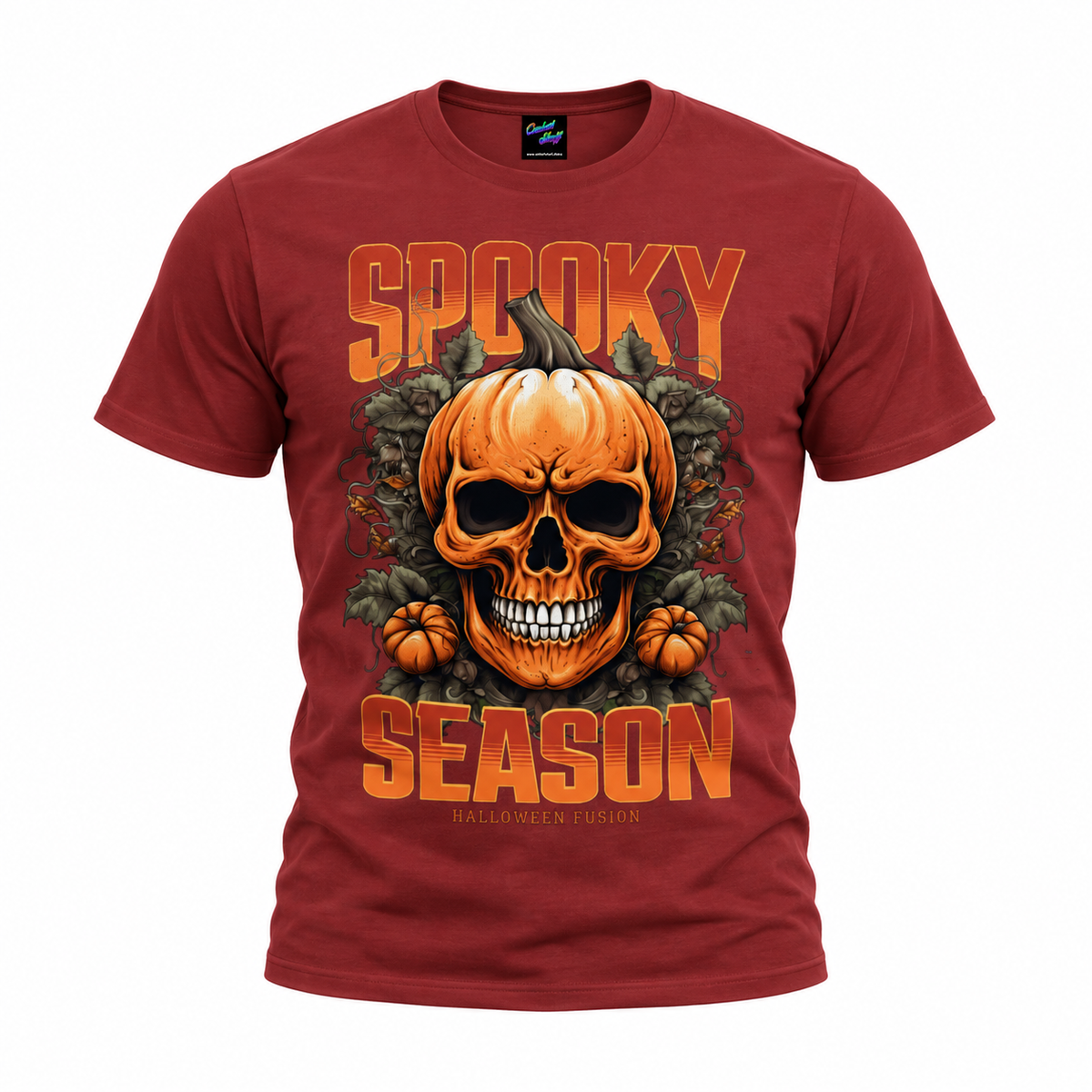 coolest,stuff,tshirt,shirt,tee,unisex,fashion,gift,graphic,apparel,streetwear,casual,clothing,outfit,trendy,halloween,pumpkin,skull,spooky,season,autumn,october,horror,gothic,macabre,skeleton,bones,teeth,grin,creepy,foliage,leaves,vines,harvest,orange,black,gold,typography,lettering,retro,vintage,distressed,illustration,seasonal,statement,red