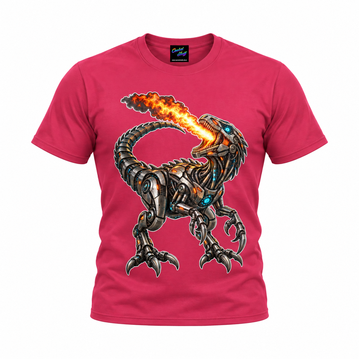 Robot Velociraptor T-Shirt – Cyber Dinosaur Graphic Tee