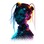 Cyber Neon Girl T-Shirt – Futuristic Streetwear Design