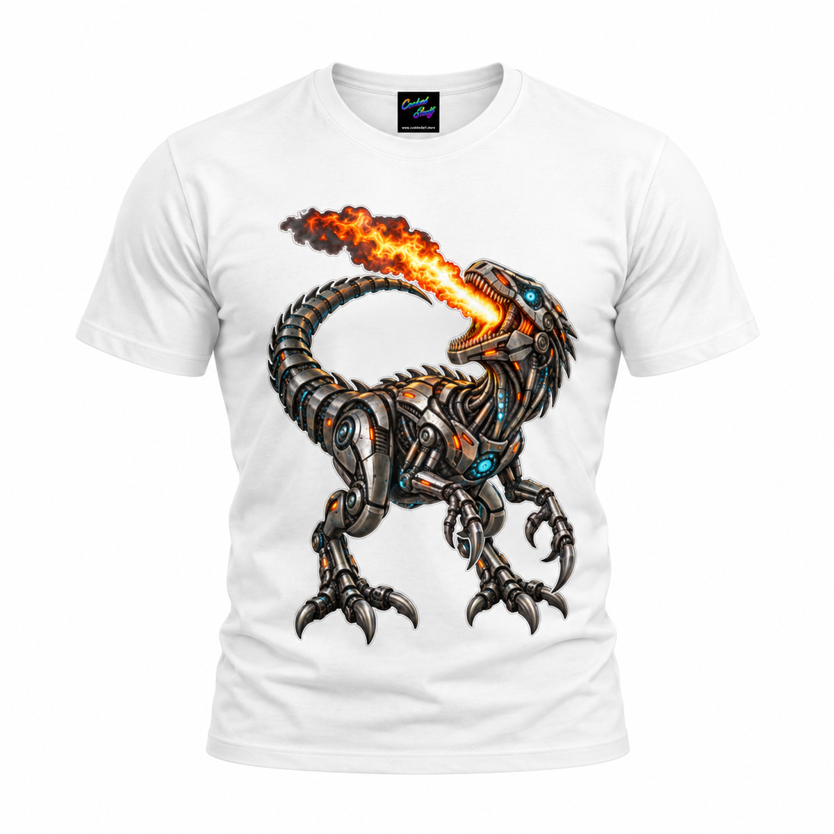 Robot Velociraptor T-Shirt – Cyber Dinosaur Graphic Tee