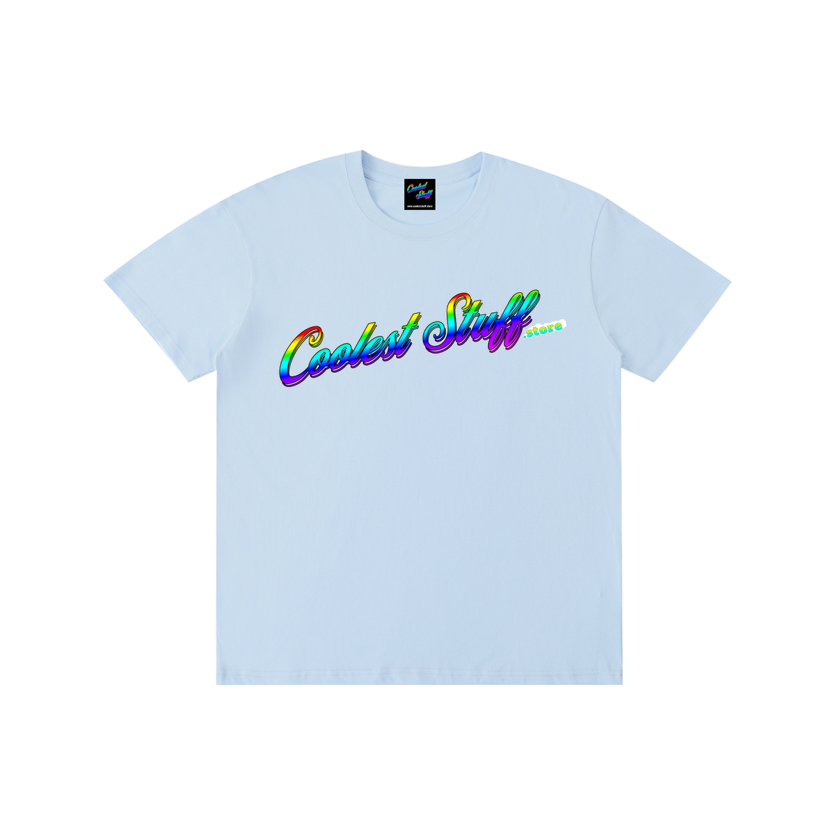 coolest,stuff,tshirt,rainbow,logo,shirt,colourful,graphic,retro,streetwear,typography,unisex,casual,fashion,vibrant,statement,festival,clothing,trendy,unique,apparel,bold,gift