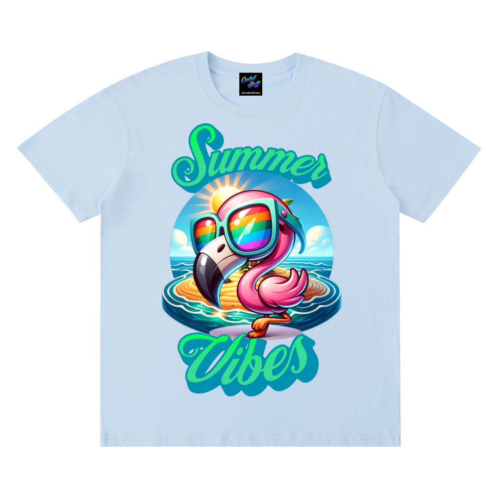 summer,vibes,coolest,stuff,tshit,shirt,tee,flamingo,tropical,beach,holiday,vacation,rainbow,sunglasses,cute,pink,island,life,sunshine,ocean,lover,gift,cruise,party,funny,graphic,colourful,aesthetic,coastal,paradise,apparel