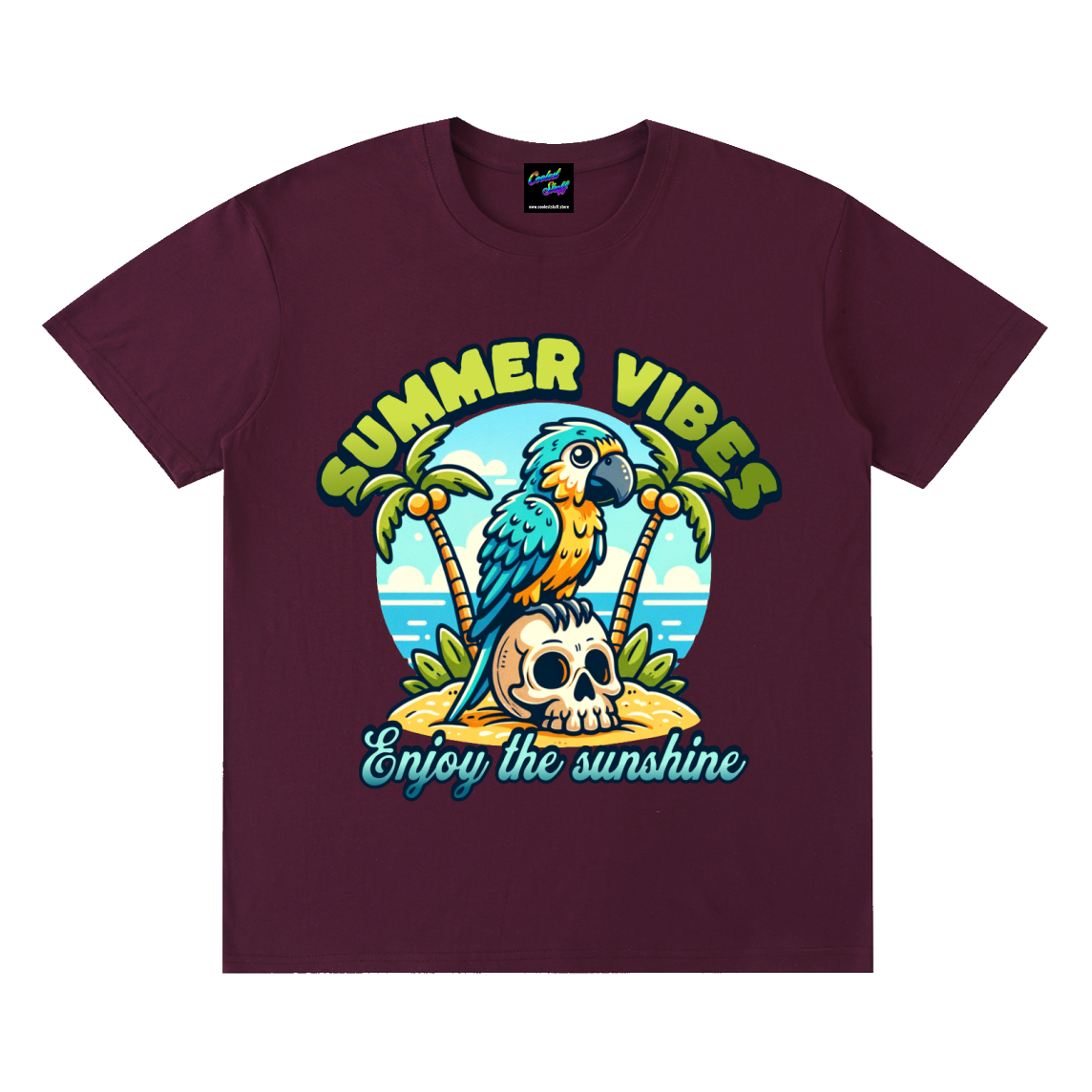 summer,vibes,shirt,tropical,parrot,tee,skull,graphic,beach,vacation,gift,tshirt,island,holiday,plam,tree,edgy,sunshine,pacific