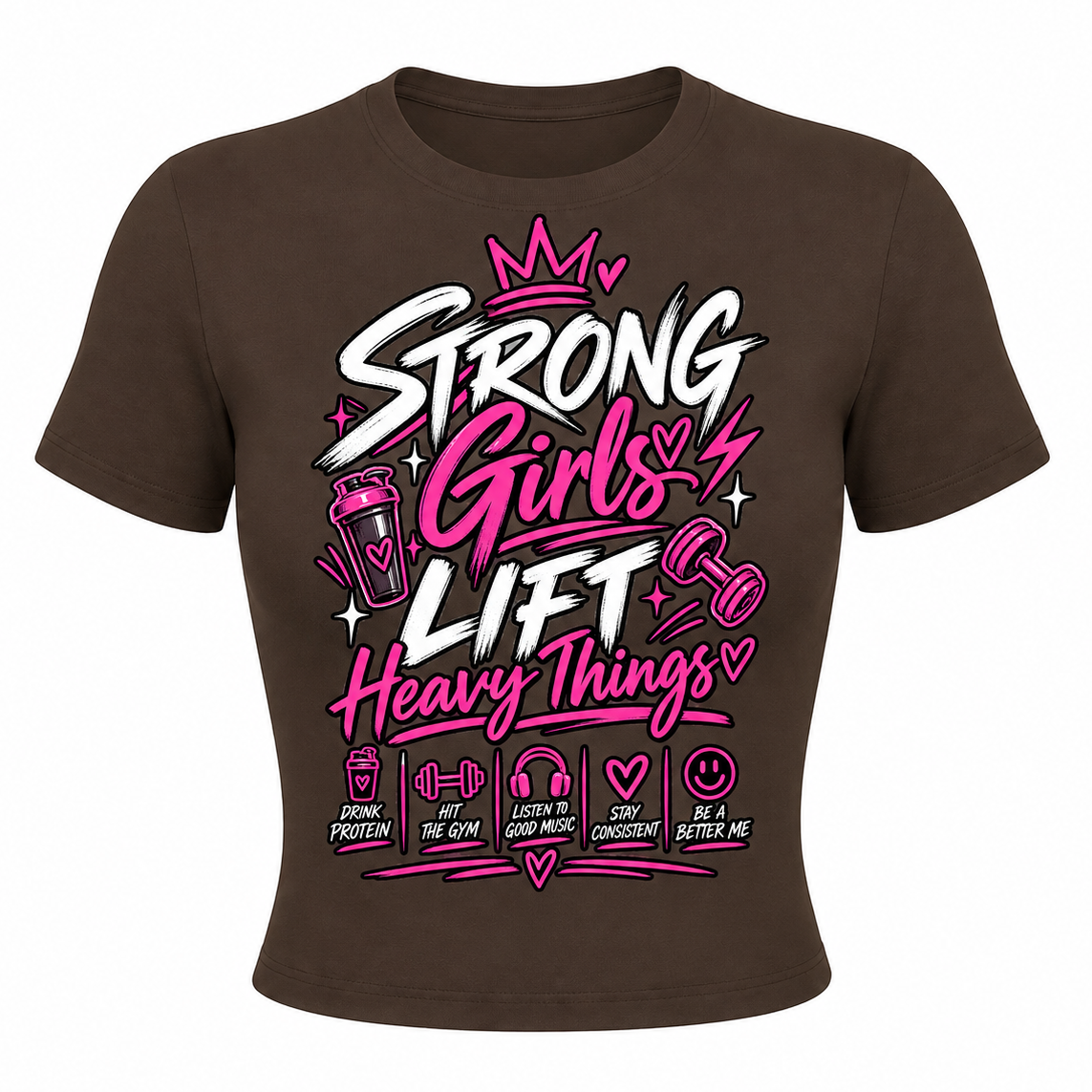 Strong Girls Lift Heavy Things Women’s Performance Top – Gym & Fitness Workout Shirt