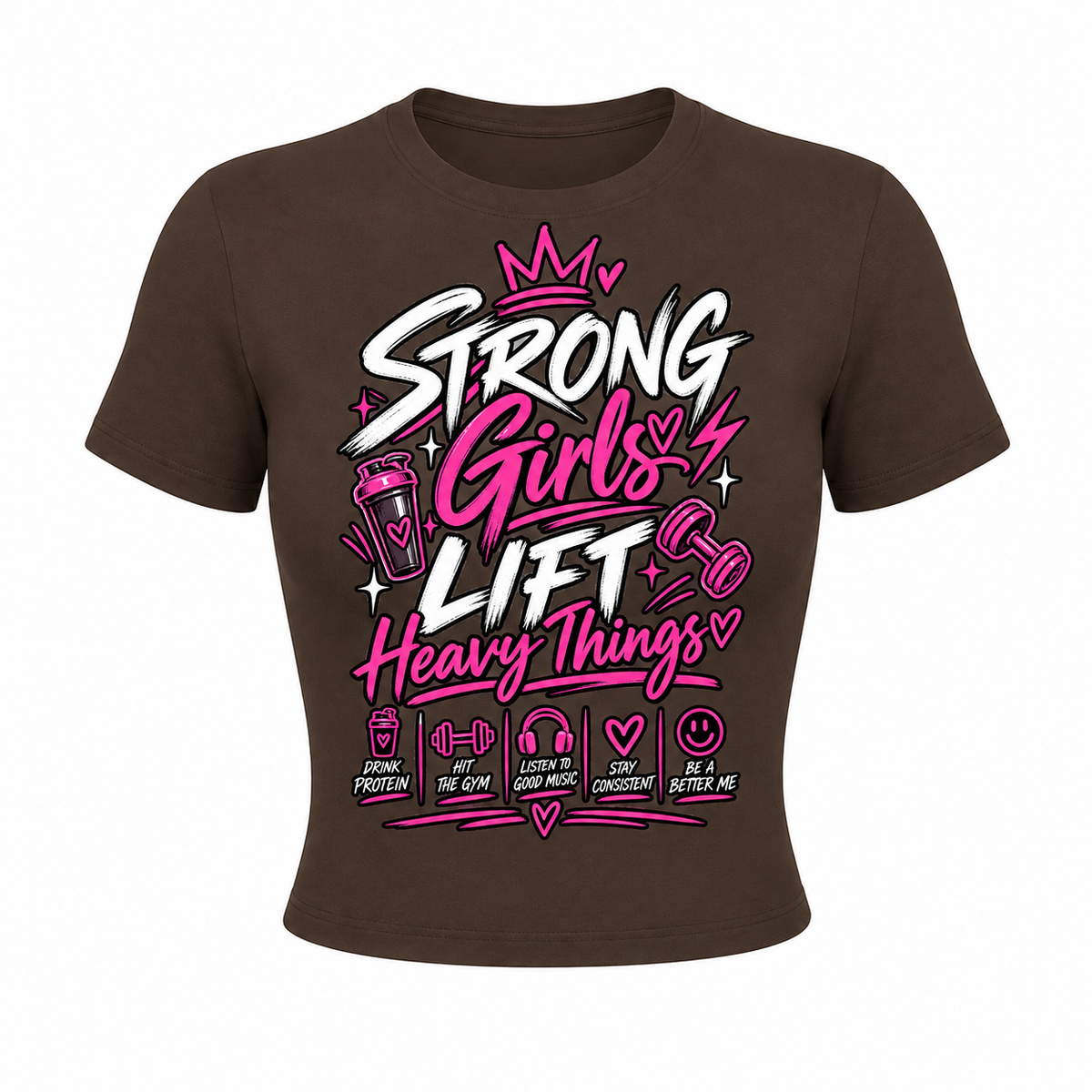 Strong Girls Lift Heavy Things Women’s Performance Top – Gym & Fitness Workout Shirt