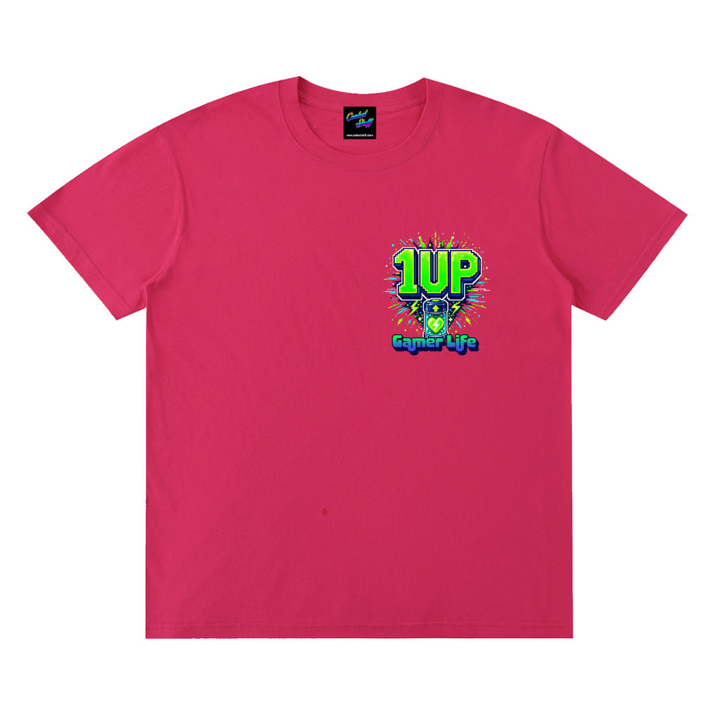 1up,gamer,shirt,tshirt,tee,outfit,casual,game,retro,arcade,pixel,art,video,gift,geek,graphic,conbention,streamer,esports,classic,cool,stuff,coolest