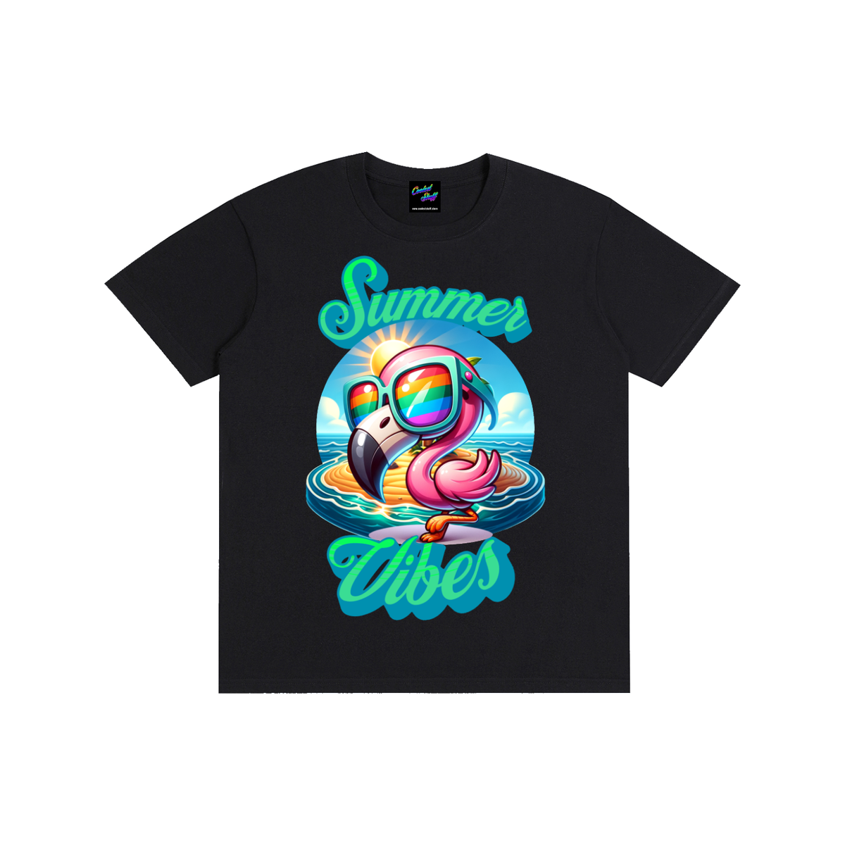 summer,vibes,tshirt,tropical,tee,sunshine,sunglasses,shirt,rainbow,pink,party,paradise,ocean,island,holiday,gift,funny,flamingo,cute,cruise,coolest,colourful,coastal,beach,apparel,aesthetic
