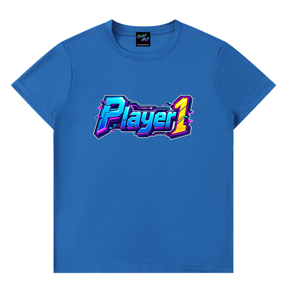 player,one,1,tshirt,shirt,gamer,game,retro,arcade,neon,vibrant,cyberpunk,clothing,esports,apparel,gift,gaming,lover,tee,futuristic,RGB,geek,streamer,unisex,cool,graphic