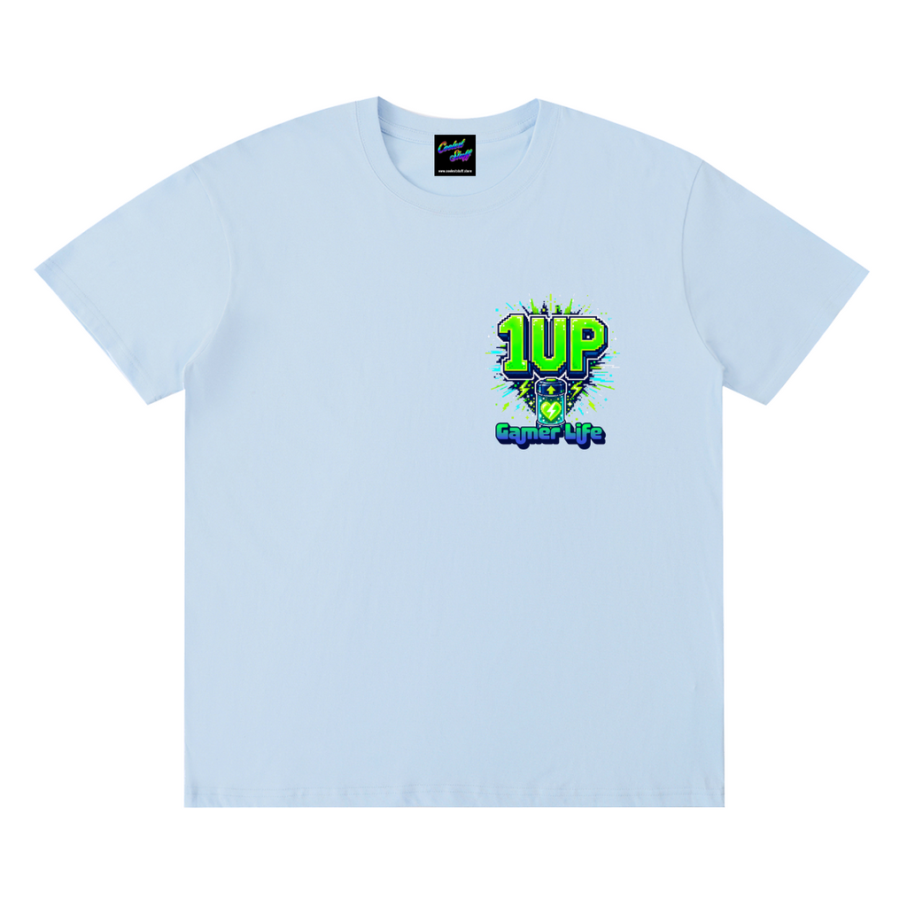 1up,gamer,shirt,tshirt,tee,outfit,casual,game,retro,arcade,pixel,art,video,gift,geek,graphic,conbention,streamer,esports,classic,cool,stuff,coolest