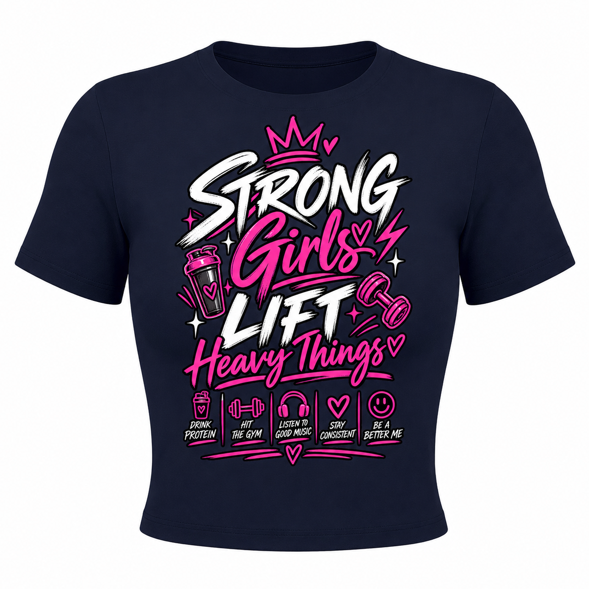 Strong Girls Lift Heavy Things Women’s Performance Top – Gym & Fitness Workout Shirt
