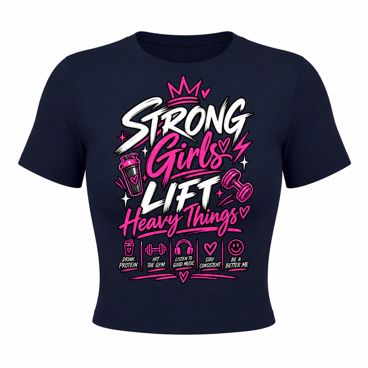 Strong Girls Lift Heavy Things Women’s Performance Top – Gym & Fitness Workout Shirt