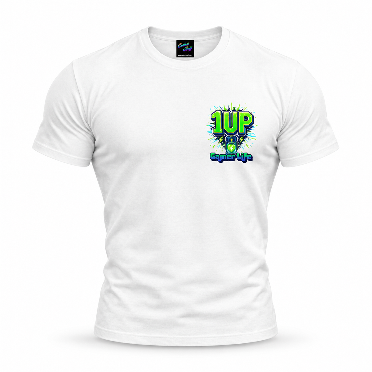 1UP Gamer Life T-Shirt – Retro Arcade Gaming Graphic Tee, Pixel Video Game Gift for Gamers