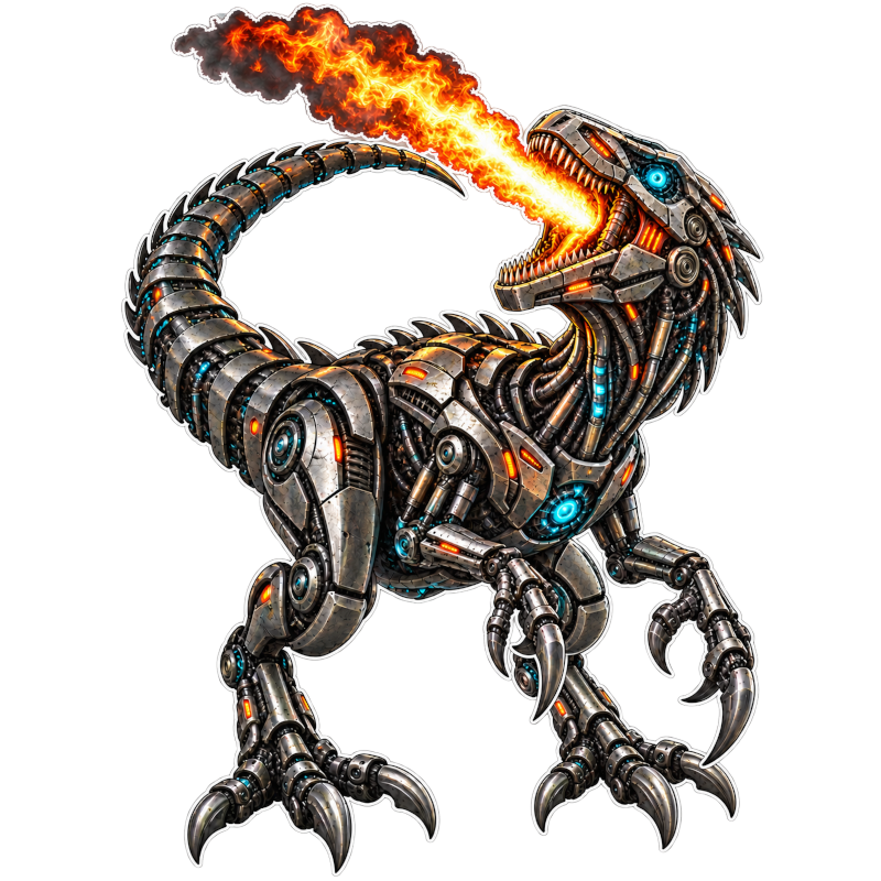 Robot Velociraptor T-Shirt – Cyber Dinosaur Graphic Tee