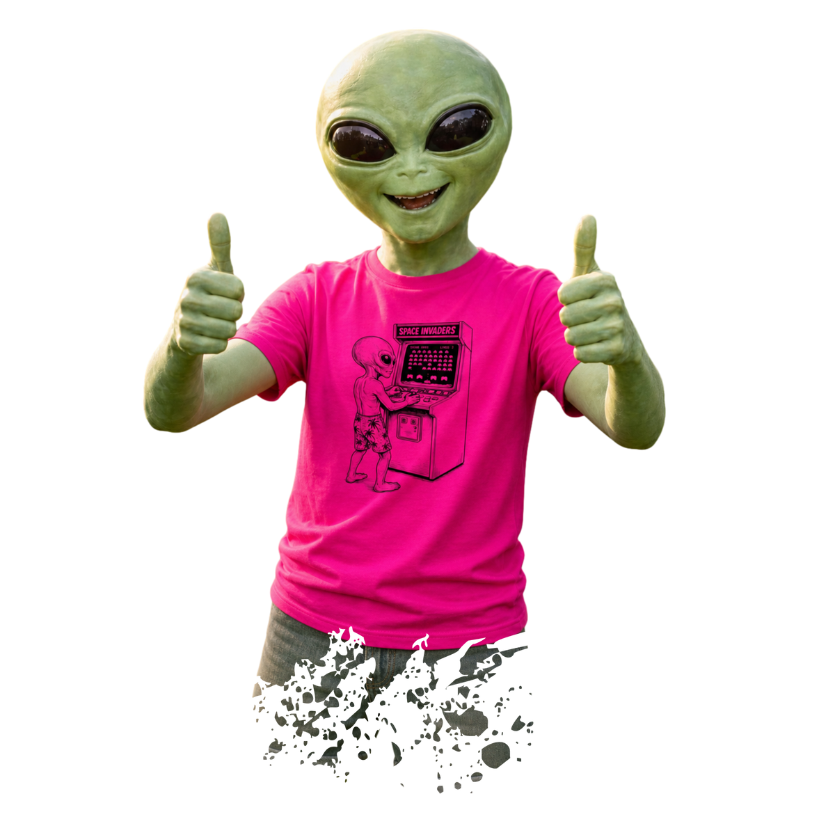 Alien Thumbs Up T-Shirt – Funny UFO & Gamer Graphic Tee