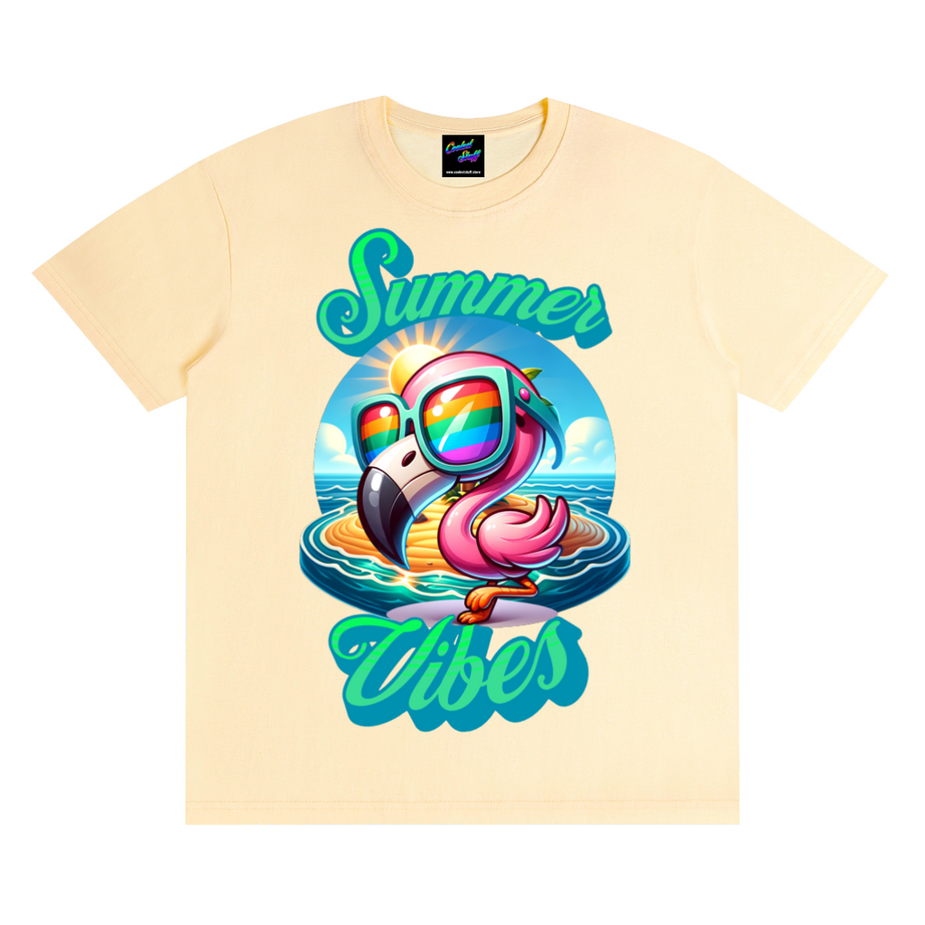 summer,vibes,coolest,stuff,tshit,shirt,tee,flamingo,tropical,beach,holiday,vacation,rainbow,sunglasses,cute,pink,island,life,sunshine,ocean,lover,gift,cruise,party,funny,graphic,colourful,aesthetic,coastal,paradise,apparel