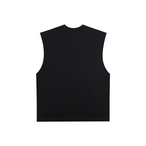 Raw Edge Cotton Tank Top Unique Hood Graffiti Style