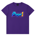 player,one,1,tshirt,shirt,gamer,game,retro,arcade,neon,vibrant,cyberpunk,clothing,esports,apparel,gift,gaming,lover,tee,futuristic,RGB,geek,streamer,unisex,cool,graphic