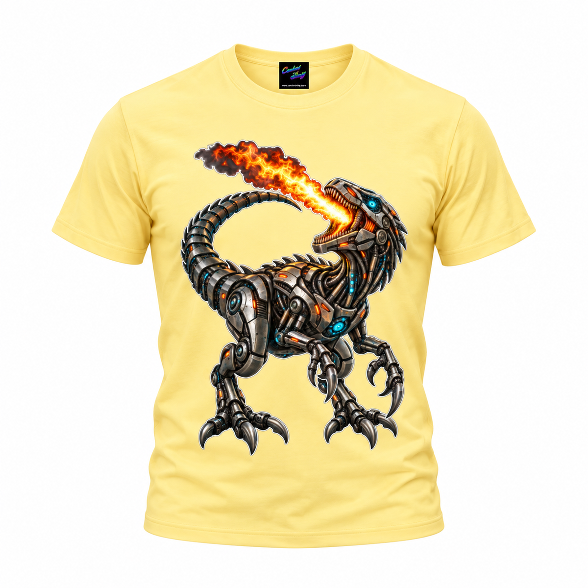 Robot Velociraptor T-Shirt – Cyber Dinosaur Graphic Tee
