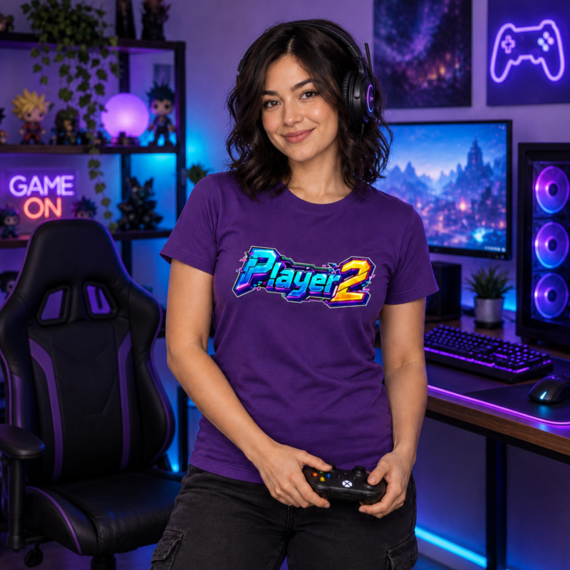 coolest,stuff,tshirt,shirt,tee,unisex,fashion,gift,bold,graphic,apparel,streetwear,casual,player,two,gamer,gaming,arcade,retro,neon,cyberpunk,digital,glitch,pixels,circuitry,technology,futuristic,typography,lettering,dimensional,beveled,outlined,gradient,cyan,magenta,yellow,geek,nostalgia,esports,console,purple